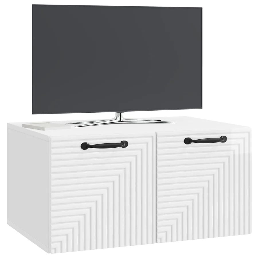 Meuble TV mural Montage mural Blanc brillant 59,5 x 41 x 30 cm - 3