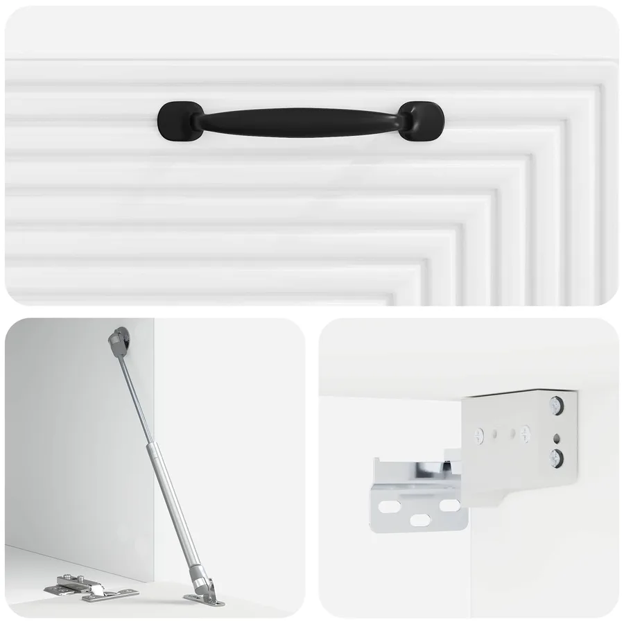 Meuble TV mural Montage mural Blanc brillant 59,5 x 41 x 30 cm - 9