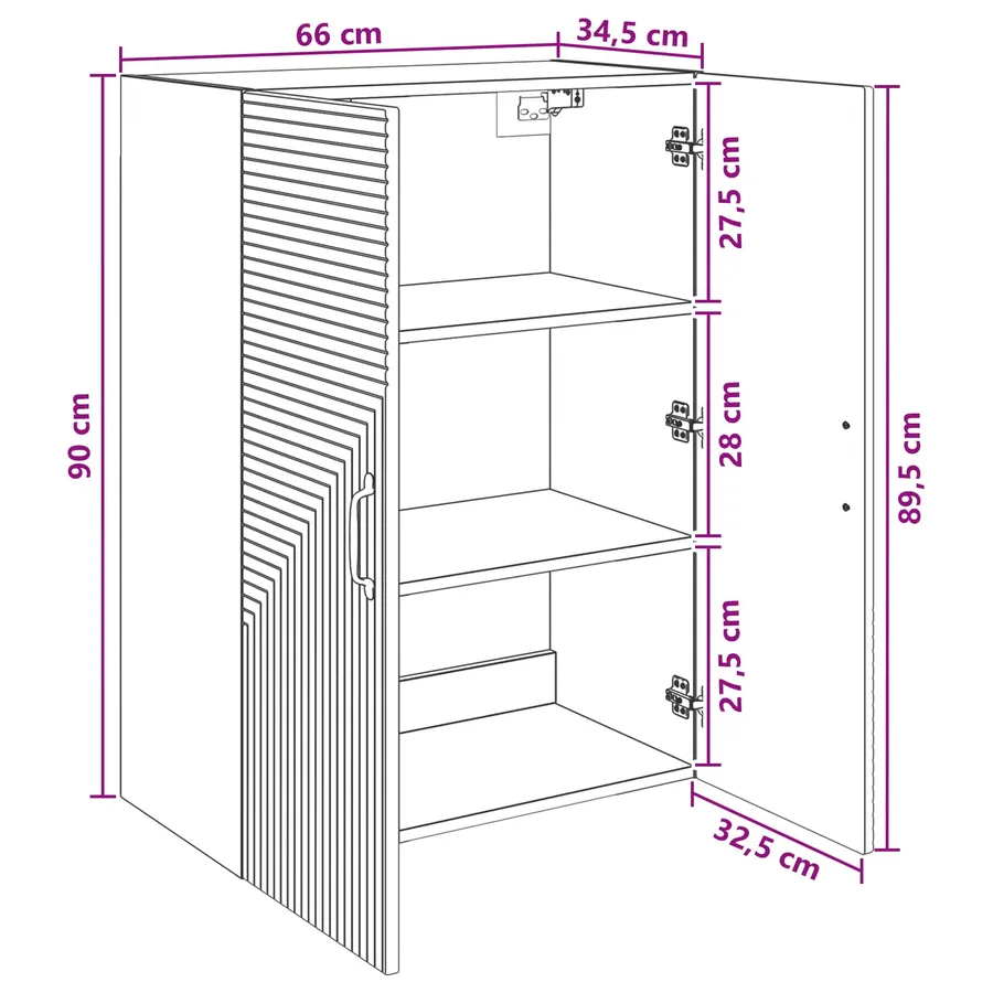 Armoire Murale 66 x 34,5 x 90 cm Bois d'ingénierie - 9