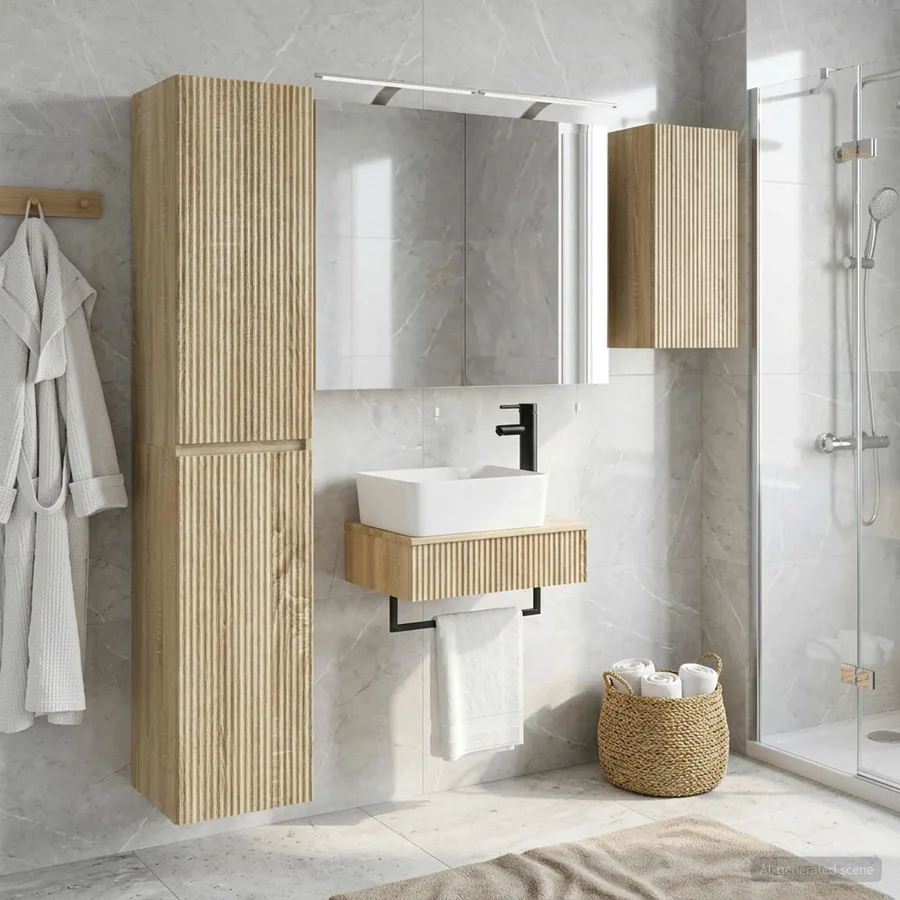 Ensemble de mobilier de salle de bain 5 pcs Chêne Sonoma