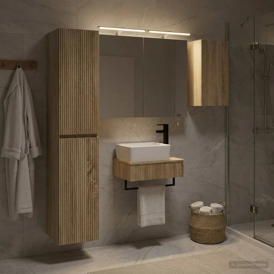 Ensemble de mobilier de salle de bain 5 pcs Chêne Sonoma - 4