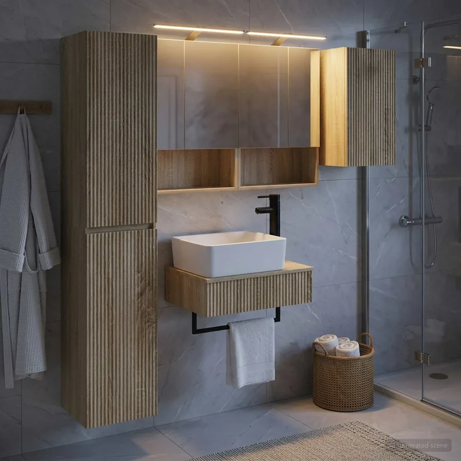 Ensemble de mobilier de salle de bain 5 pcs Chêne Sonoma