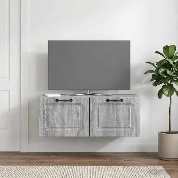 Meuble TV mural Sonoma gris 78,5 x 41 x 30 cm Bois d'ingénierie