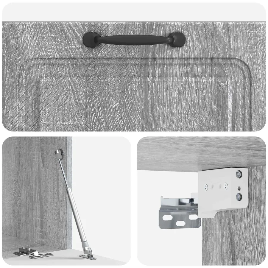 Meuble TV mural Sonoma gris 78,5 x 41 x 30 cm Bois d'ingénierie - 9