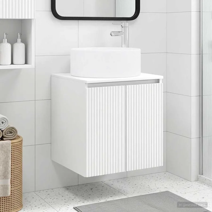 Meuble de lavabo mural Blanc 49,5 x 44,5 x 65,5 cm