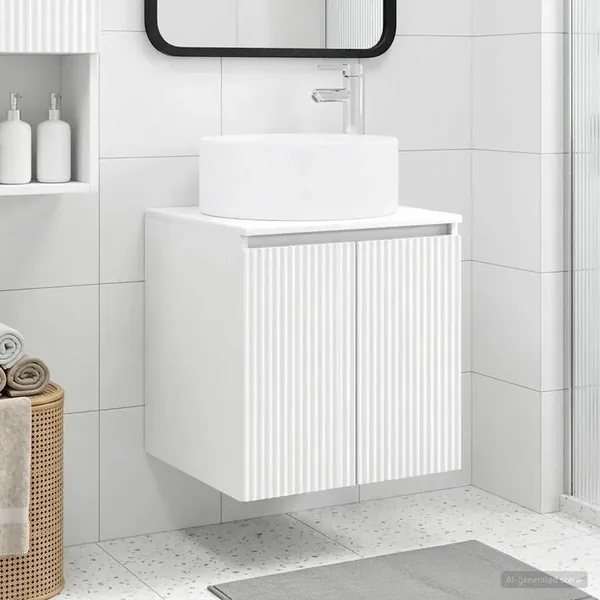 Meuble de lavabo mural Blanc 49,5 x 44,5 x 65,5 cm