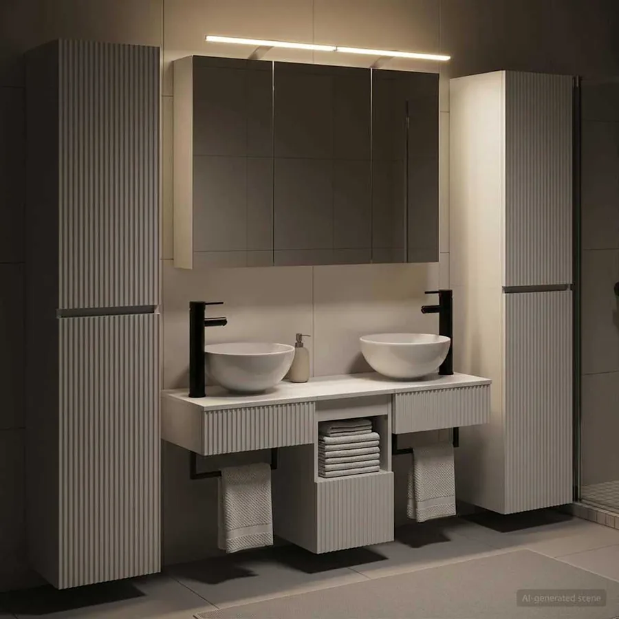 Ensemble de mobilier de salle de bain 6 pcs Blanc