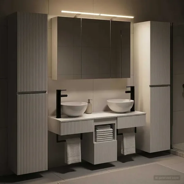 Ensemble de mobilier de salle de bain 6 pcs Blanc