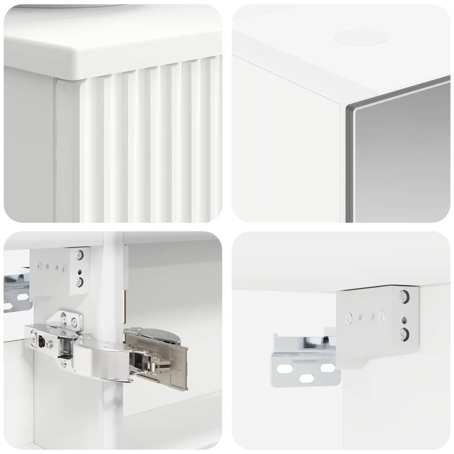 Ensemble de mobilier de salle de bain 6 pcs Blanc - 8