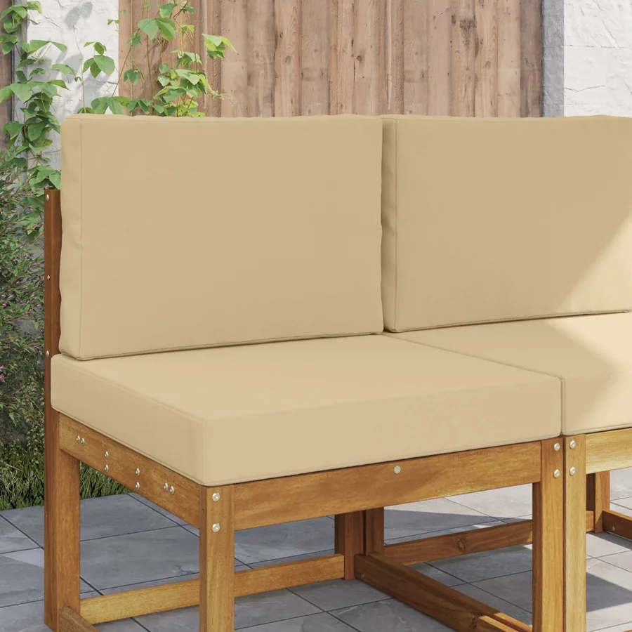 Coussin de canapé d'extérieur 2 pcs Beige Polyester