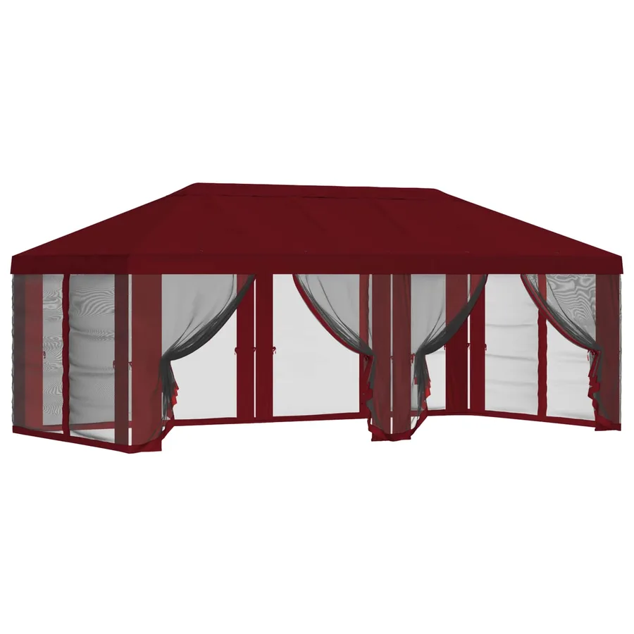 Housse de tonnelle avec murs latéraux 6 x 3 m Bordeaux - 2