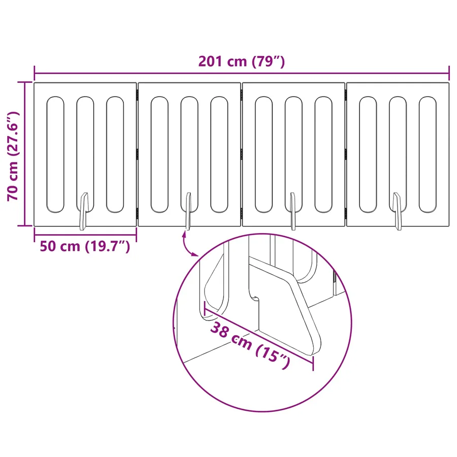 Clôture pliable pour animaux 4 pcs Chêne Sonoma - 9