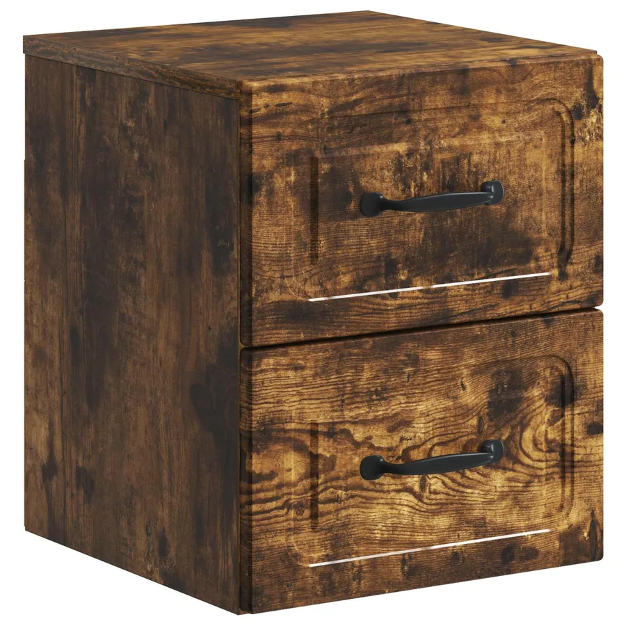 Cabinet de chevet mural Chêne fumé 34,5 x 33 x 40 cm - 2