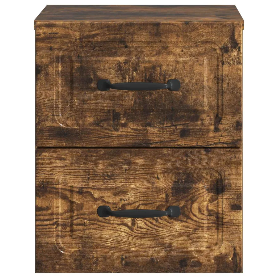Cabinet de chevet mural Chêne fumé 34,5 x 33 x 40 cm - 5