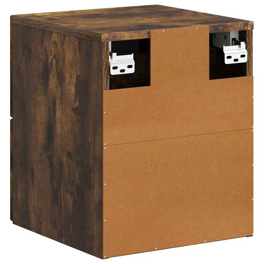 Cabinet de chevet mural Chêne fumé 34,5 x 33 x 40 cm - 7