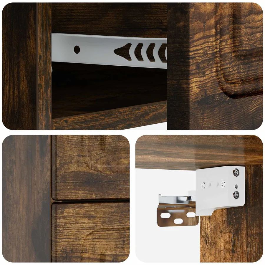 Cabinet de chevet mural Chêne fumé 34,5 x 33 x 40 cm - 8
