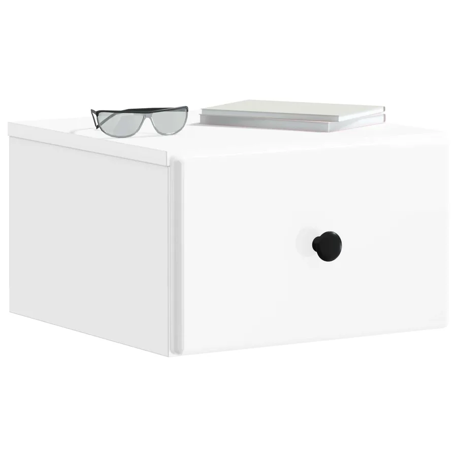 Cabinet de chevet mural Blanc brillant 34,5 x 33 x 20 cm - 3