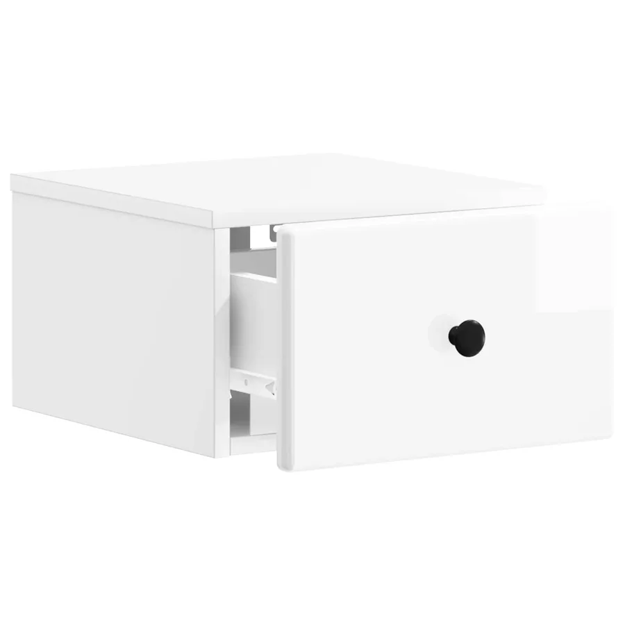 Cabinet de chevet mural Blanc brillant 34,5 x 33 x 20 cm - 4