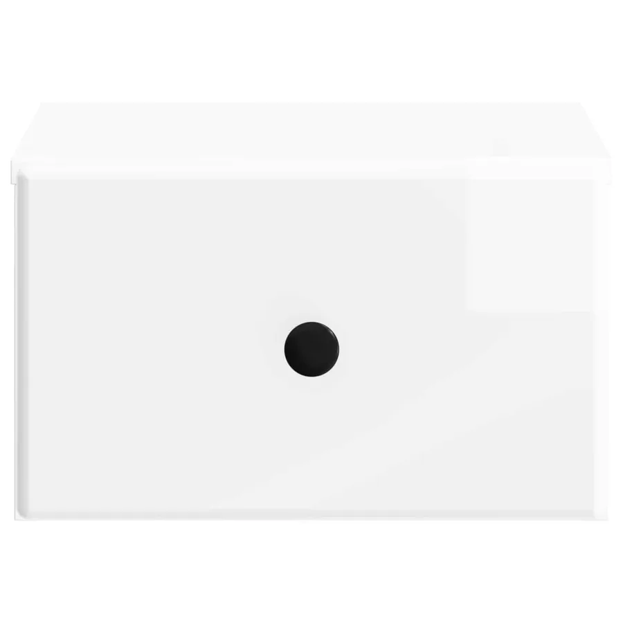 Cabinet de chevet mural Blanc brillant 34,5 x 33 x 20 cm - 5