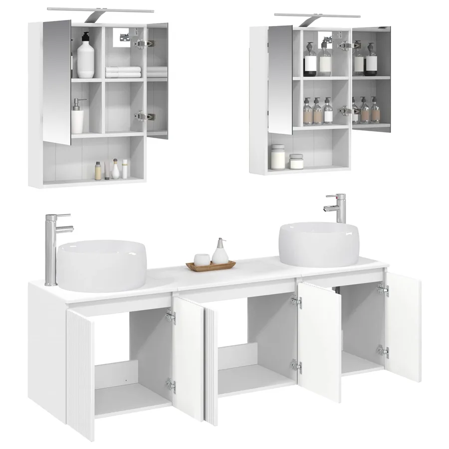 Ensemble d'armoire de salle de bain 5 pcs Blanc - 3