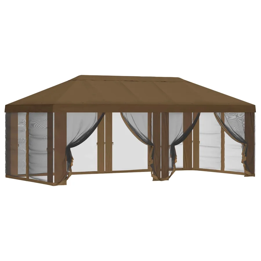 Housse de tonnelle avec murs latéraux 6 x 3 m Taupe Polyester - 2