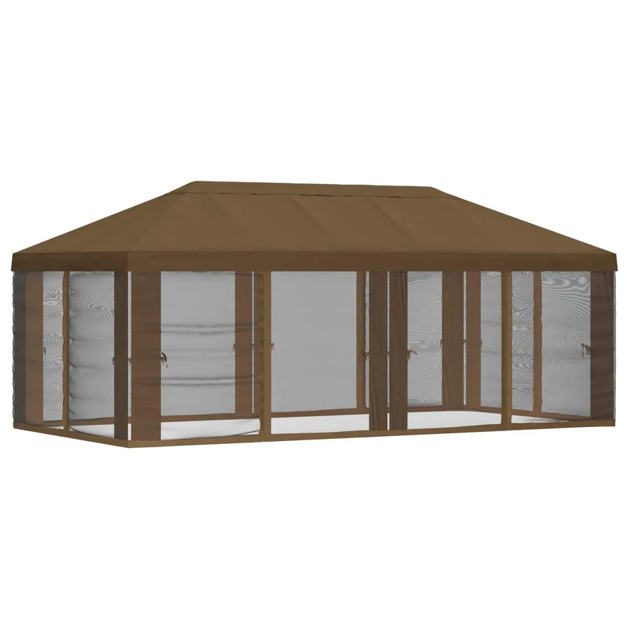 Housse de tonnelle avec murs latéraux 6 x 3 m Taupe Polyester - 3