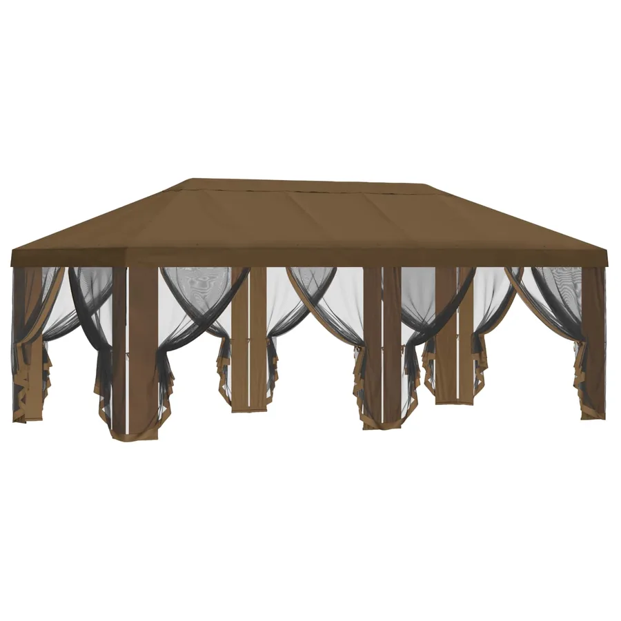 Housse de tonnelle avec murs latéraux 6 x 3 m Taupe Polyester - 4
