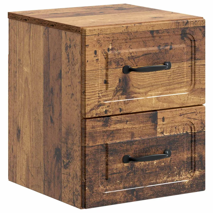 Cabinet de chevet mural Bois ancien 34,5 x 33 x 40 cm - 2