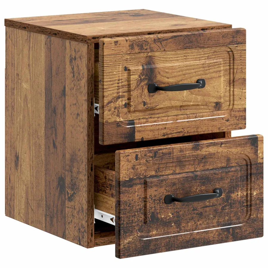 Cabinet de chevet mural Bois ancien 34,5 x 33 x 40 cm - 4