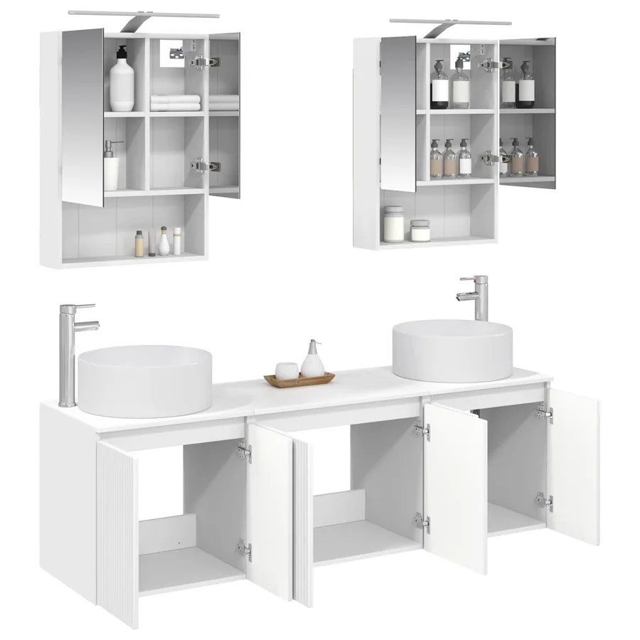 Ensemble d'armoire de salle de bain 5 pcs Blanc - 3