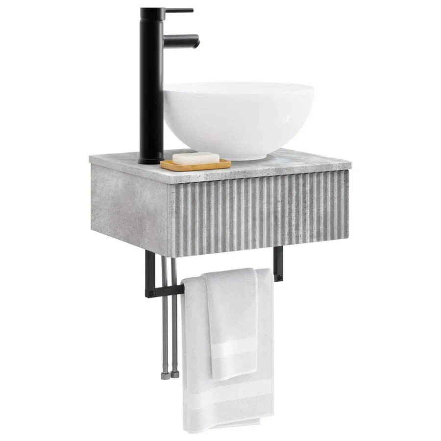 Basin de lavage mural Gris béton 40 x 35 x 39 cm - 3