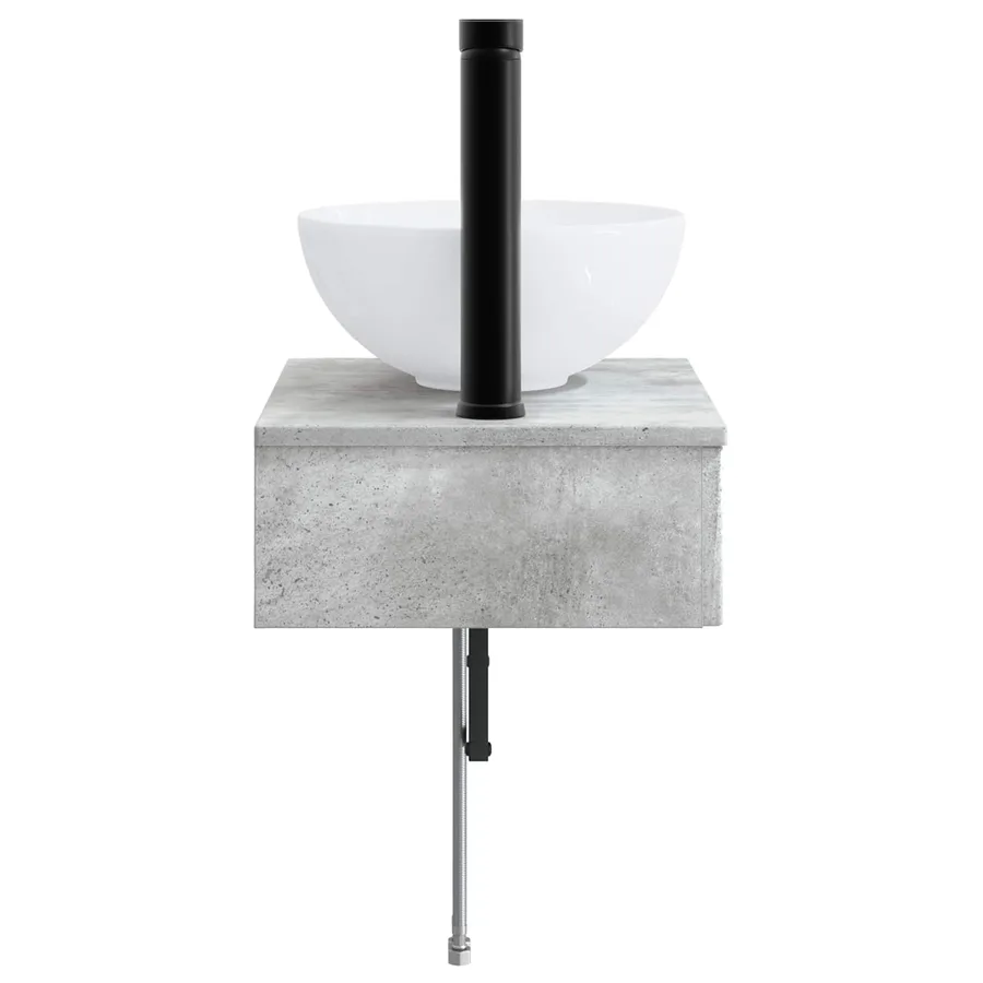 Basin de lavage mural Gris béton 40 x 35 x 39 cm - 4