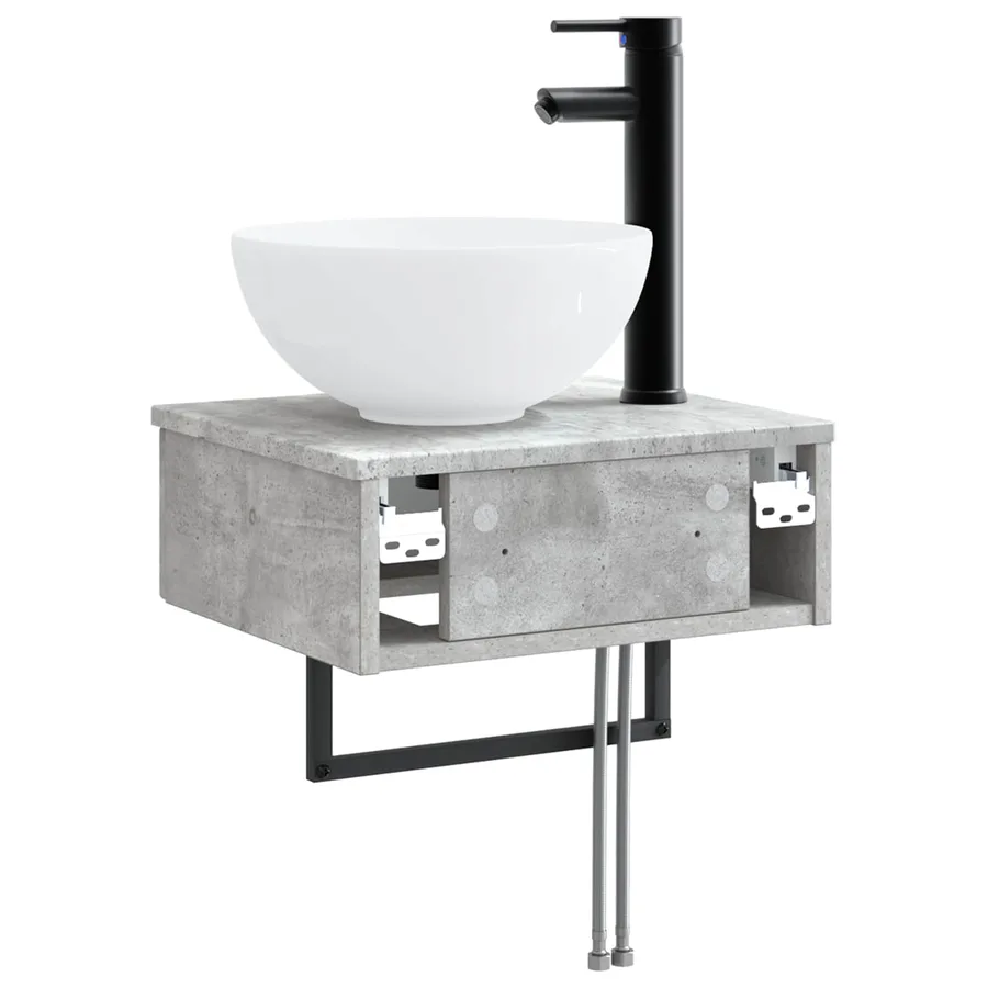Basin de lavage mural Gris béton 40 x 35 x 39 cm - 5