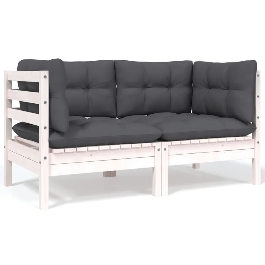 Salon de jardin 7 pcs avec coussins bois de pin massif - 6