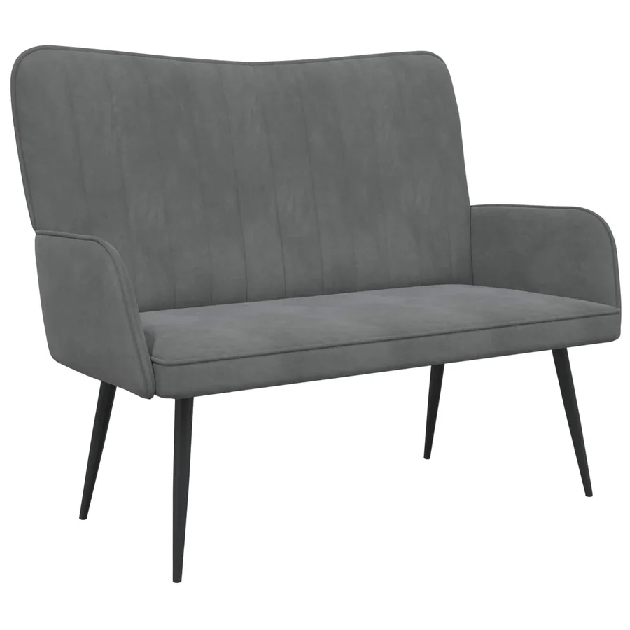 Sofa 2 places Gris foncé 115 x 61 x 87 cm Velours - 2