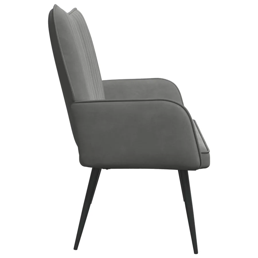 Sofa 2 places Gris foncé 115 x 61 x 87 cm Velours - 5