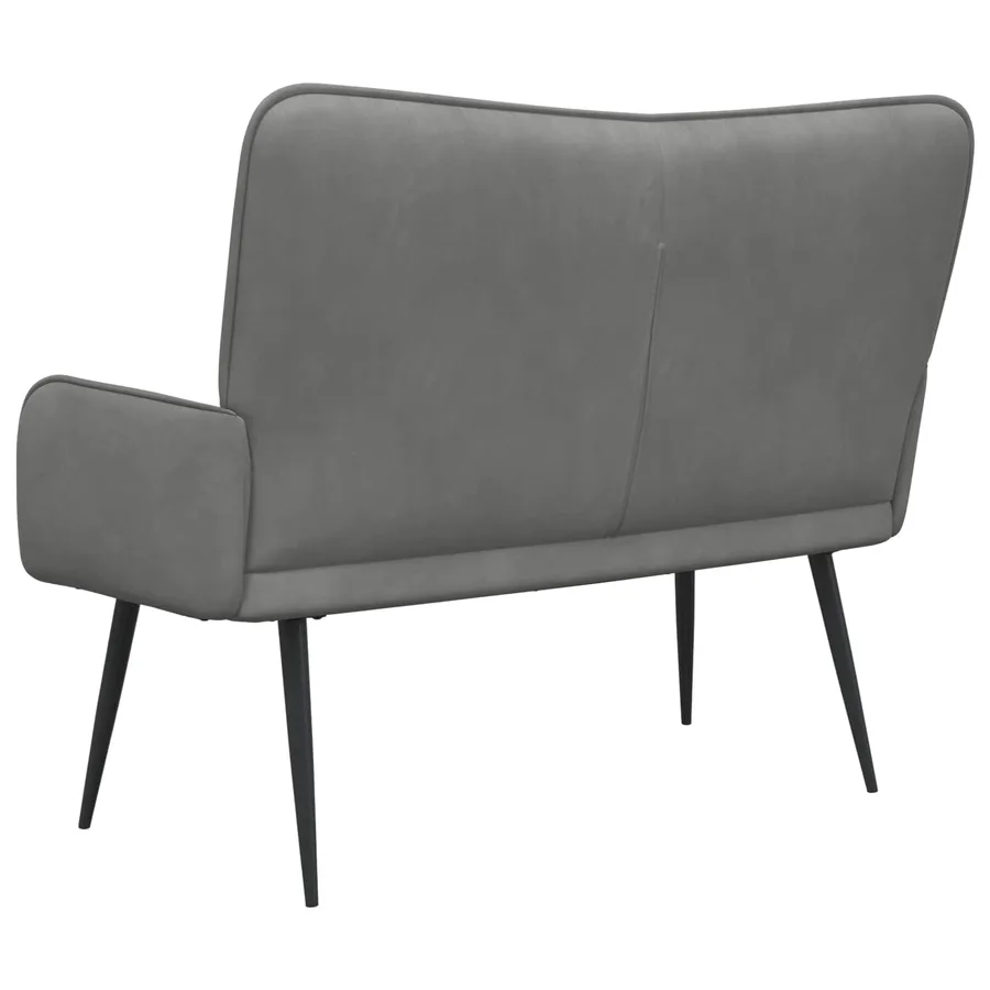 Sofa 2 places Gris foncé 115 x 61 x 87 cm Velours - 6