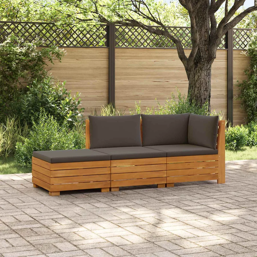 Ensemble de canapés d'extérieur avec coussin 3 Pièce Marron