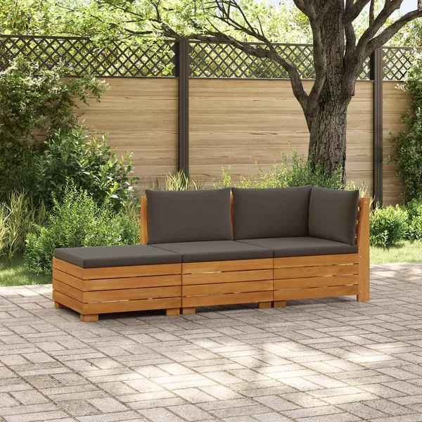 Ensemble de canapés d'extérieur avec coussin 3 Pièce Marron