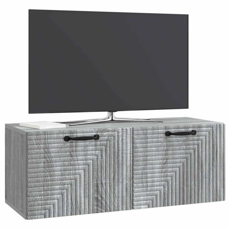 Meuble TV mural Sonoma gris 78,5 x 31 x 30 cm Bois d'ingénierie - 3