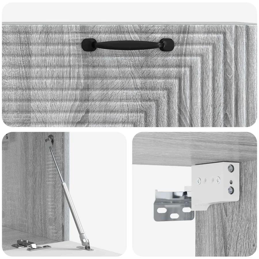 Meuble TV mural Sonoma gris 78,5 x 31 x 30 cm Bois d'ingénierie - 9