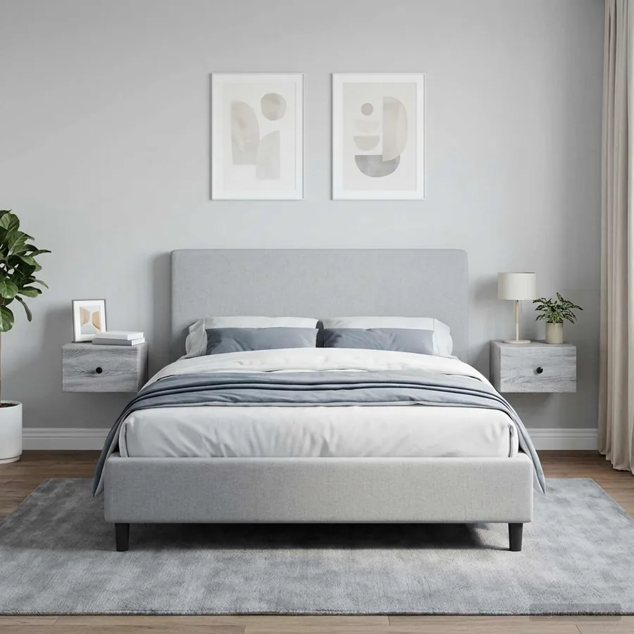 Cabinet de chevet mural 2 pcs Sonoma gris 34,5 x 33 x 20 cm