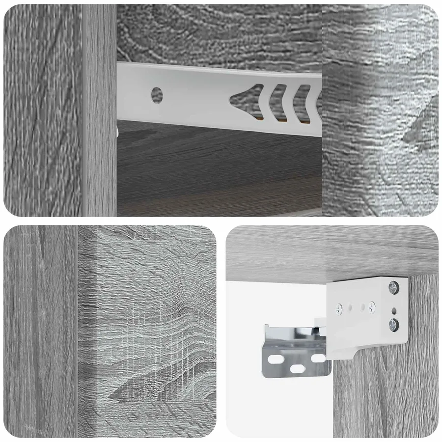 Cabinet de chevet mural 2 pcs Sonoma gris 34,5 x 33 x 20 cm - 10
