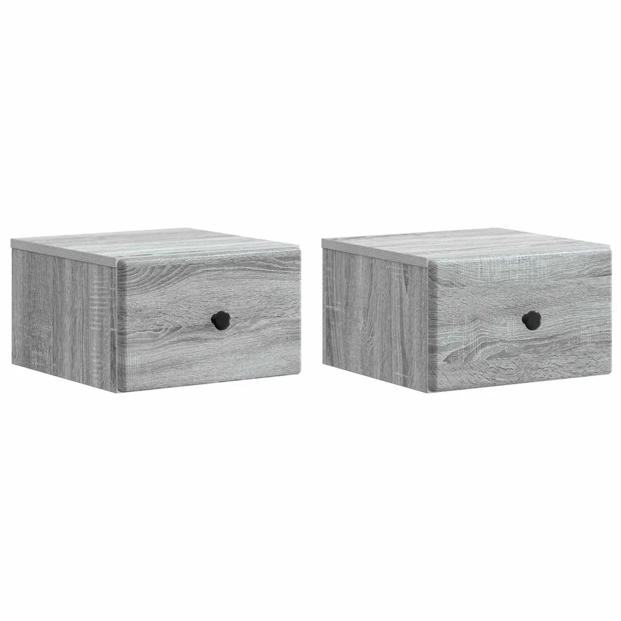 Cabinet de chevet mural 2 pcs Sonoma gris 34,5 x 33 x 20 cm - 2