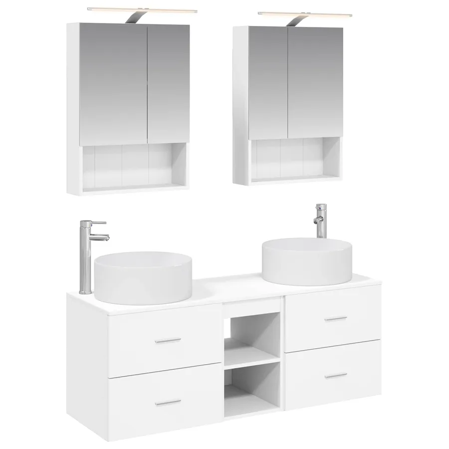 Ensemble de mobilier de salle de bain 5 pcs Blanc - 2