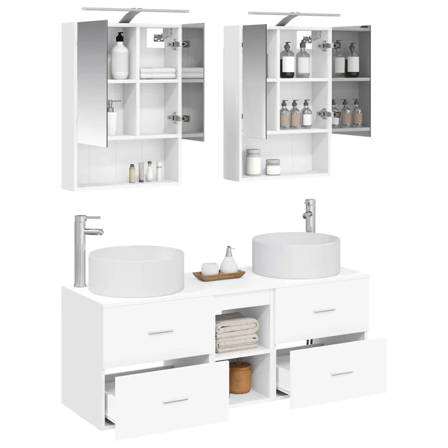 Ensemble de mobilier de salle de bain 5 pcs Blanc - 3