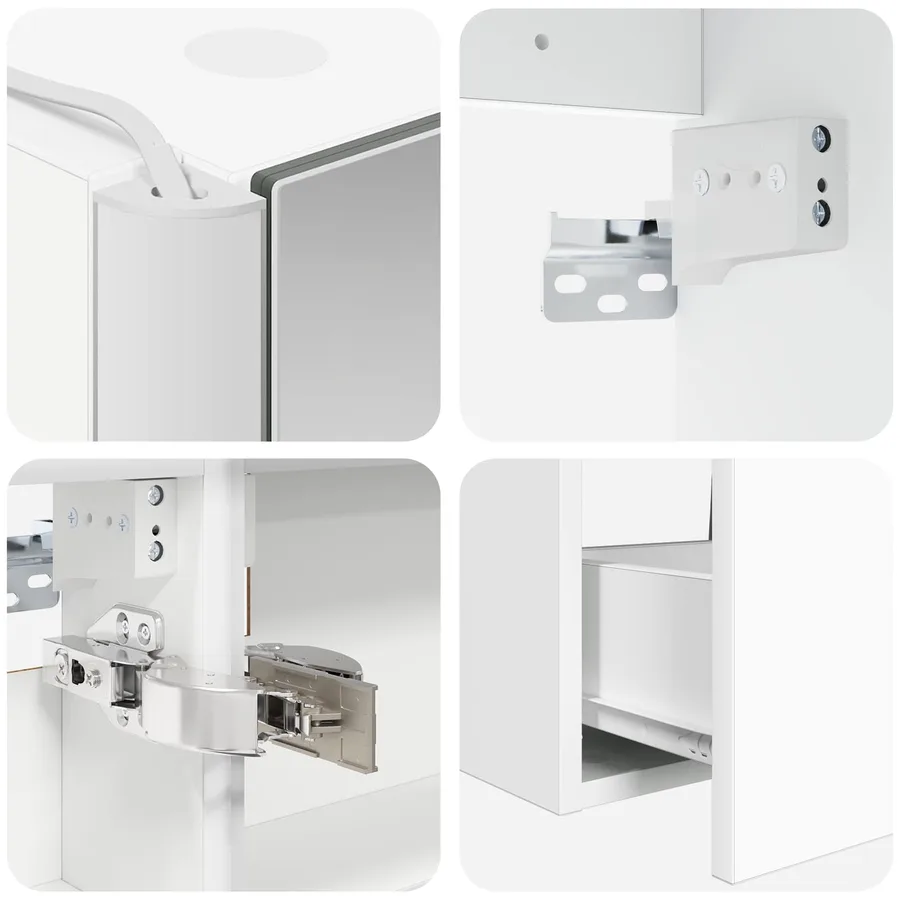 Ensemble de mobilier de salle de bain 5 pcs Blanc - 9