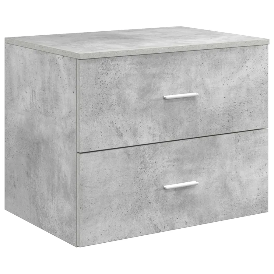 Ensemble de mobilier de salle de bain 4 pcs Gris béton - 6