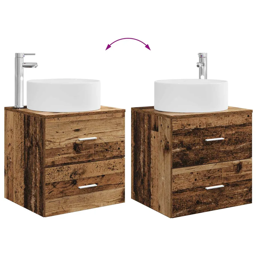 Ensemble de mobilier de salle de bain 4 pcs Bois ancien - 13