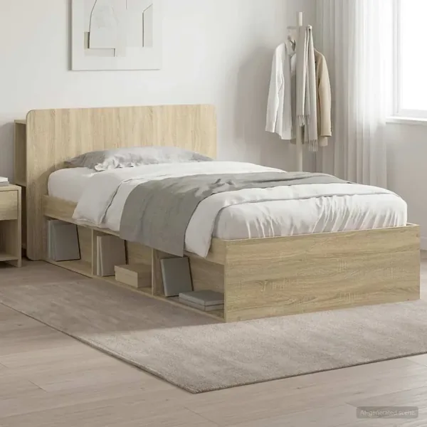Cadre de lit avec rangement Chêne Sonoma 90 x 190 cm
